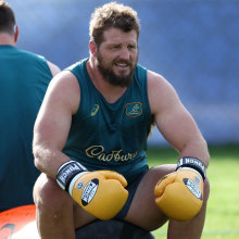 James Slipper during a Wallabies training session in Saint-Etienne.