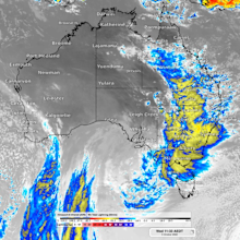 The image below, taken just before midday on Wednesday (AEDT), illustrates the scale of the system.