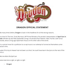 Dragon issued a statement criticising Prime Minister Scott Morrison for singing their hit song April Sun in Cuba.