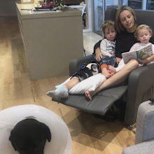 Langdon has been spending time with her family at home