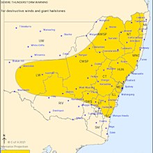 The NSW Bureau of Meteorology has issued a severe weather warning for most of the state.