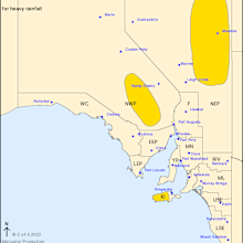 A severe thunderstorm warning has been issued for central and northeastern parts of the state, as well as Kangaroo Island.