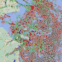 Image shows ships siting idly around Shanghai causing global shipping delays.