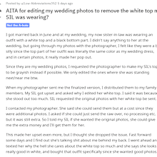 bride defends editing guests white top in photos