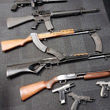 Police seized a Colt AR 15 .223 assault rifle; two SKS .762 assault rifles; a sawn-off .22 Ruger rifle and suppressor; a Bentley 12-gauge shotgun.