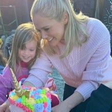 Sam Squiers with daughter Imogen on her fifth birthday.