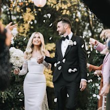 Hannah and Simon Langman on their wedding day.