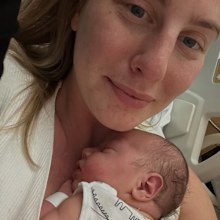 Isabella Staskowski and fiance Drew Jones with newborn baby