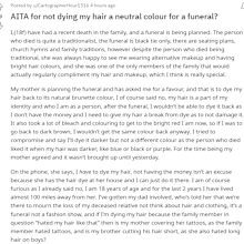 dye hair for funeral