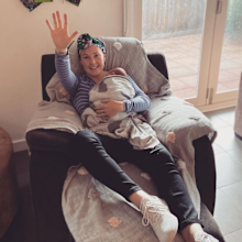 Kate resting with Willow