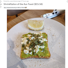 avo toast cost cafe 