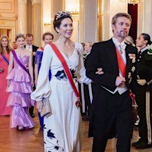 Then-Crown Prince Frederik and Crown Princess Mary of Denmark attend a banquet celebrating the 18th birthday of Norway's Princess Ingrid Alexandra on June 17, 2022.