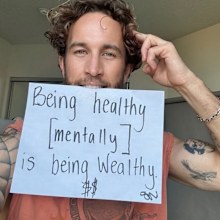 Sam Webb also shares messages of good mental health on Instagram.
