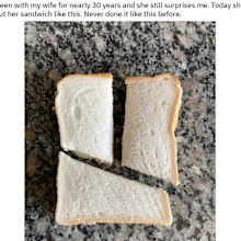 His wife's odd technique has been shared on Reddit.
