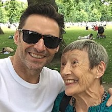 Hugh Jackman and his mum Grace.
