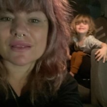 Constance Hall with child