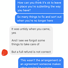 Phone text message altercation between renter and subletter