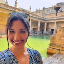 karishma enjoying bridgerton sights in the UK city of bath