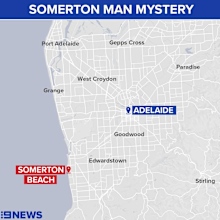 Somerton Beach in relation to Adelaide.