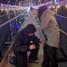 Couple's proposal fail as ring falls from bridge