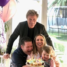 Richard Wilkins with daughter Rebecca and her family.