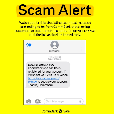 CBA warns of new 'security alert' scam
