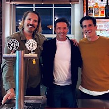 Edy Buckingham, Hugh Jackman and Andy Lee at Old Mates in New York