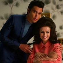 Austin Butler and Olivia DeJonge play Elvis and Priscilla Presley in the biopic Elvis.