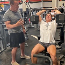 Arnold Schwarzenegger with son Joseph Baena from an Instagram post in 2019.