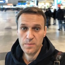In this selfie photo released by Anti-corruption Foundation Press Service, Russian anti-corruption crusader Alexei Navalny at Domodedovo international airport outside Moscow, Russia, Tuesday, Nov. 13, 2018