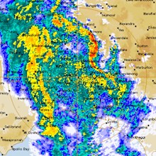 Victorian rain radar Sat 0404 @ 12:30am