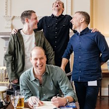 Prince William behind the scenes of That Peter Crouch Podcast recording in March at Kensington Palace
