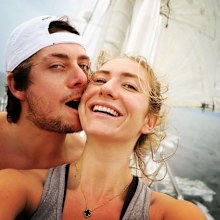 Whitney Wolfe Herd and husband sailing