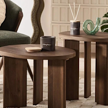 KMART Set of 2 Walnut side tables for $59 