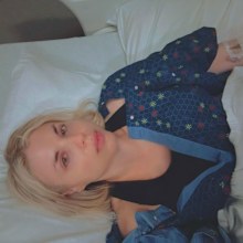 Firerose recovering from a double mastectomy in hospital. 