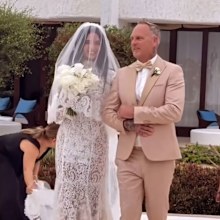April Love Geary walks down the aisle with her dad