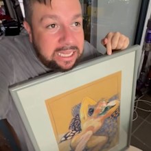 Christian Hull finds aunt's drawing in op shop