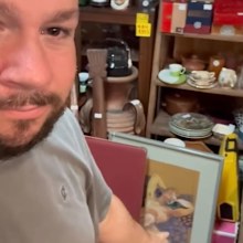 Christian Hull finds aunt's drawing in op shop