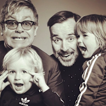 Elton John with husband David and their two children, Zachary and Elijah.