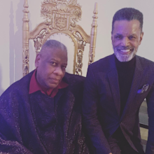 Renauld White with the late US fashion journalist and stylist André Leon Talley.