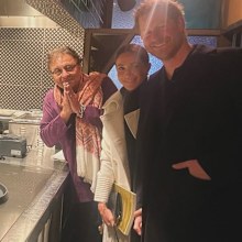 Prince Harry and Meghan, Duchess of Sussex with chef Vij from Vij's in Vancouver