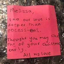 The note Anthony Koletti left Melissa Caddick the day after their Dover Heights home was raided.