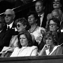 Lady Jane Fellowes and Princess Diana at Wimbledon.