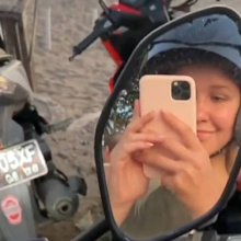 Anastasia Tropitsel taking a photo shortly before her death