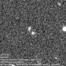 The comet as it passes through our solar system.