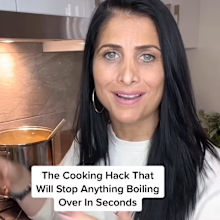 Sydney cook and organising guru Anita Birges revealed her secret ice cube 'hack' to prevent pots from boiling over.