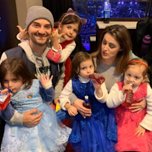 Steven and Kristy Lee Colakidis with their four daughters.