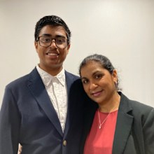 Praneel with mother Rita