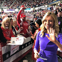 McEnany attends a Trump rally in early March before coronavirus restrictions came into place.