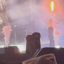 Ellie Goulding hit by firework